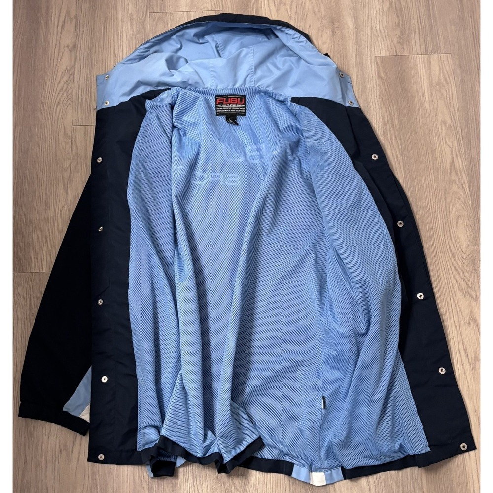 Men's vintage FUBU Sport windbreaker jacket 2XL Blue - Picture 6 of 16